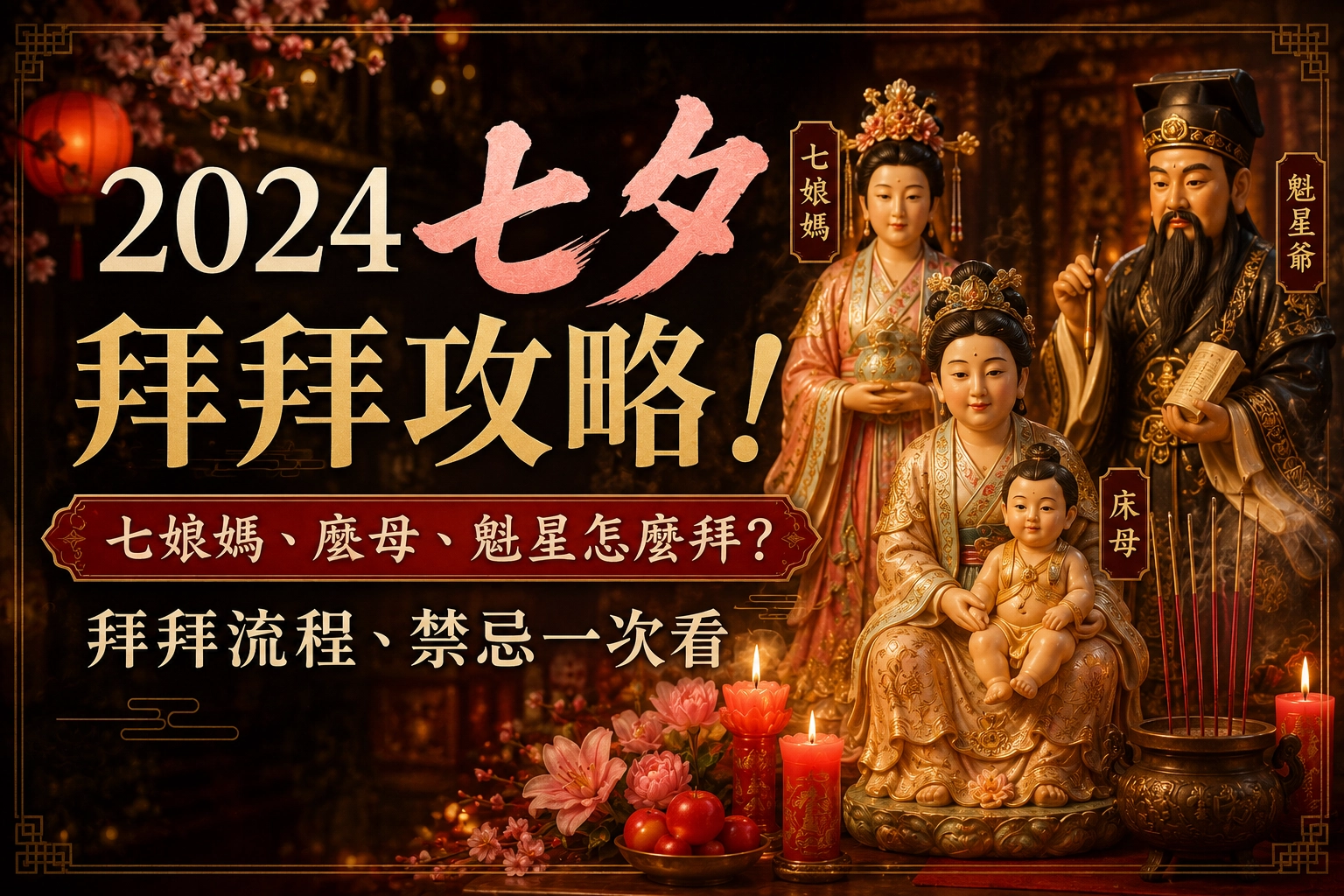 2024七夕拜拜攻略！七娘媽、床母、魁星怎麼拜？拜拜流程、禁忌一次看
