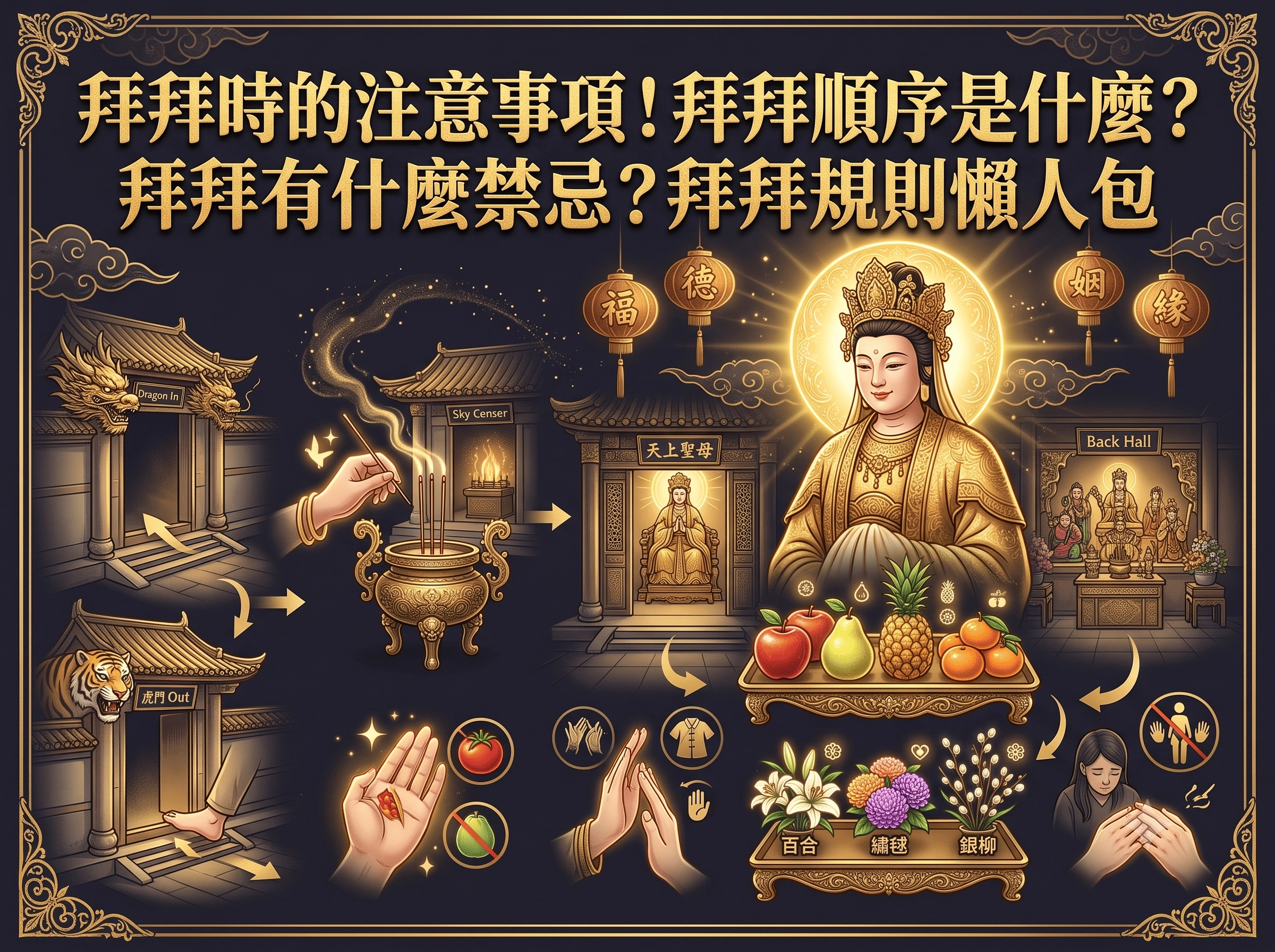 拜拜時的注意事項,拜拜順序,拜拜規則
