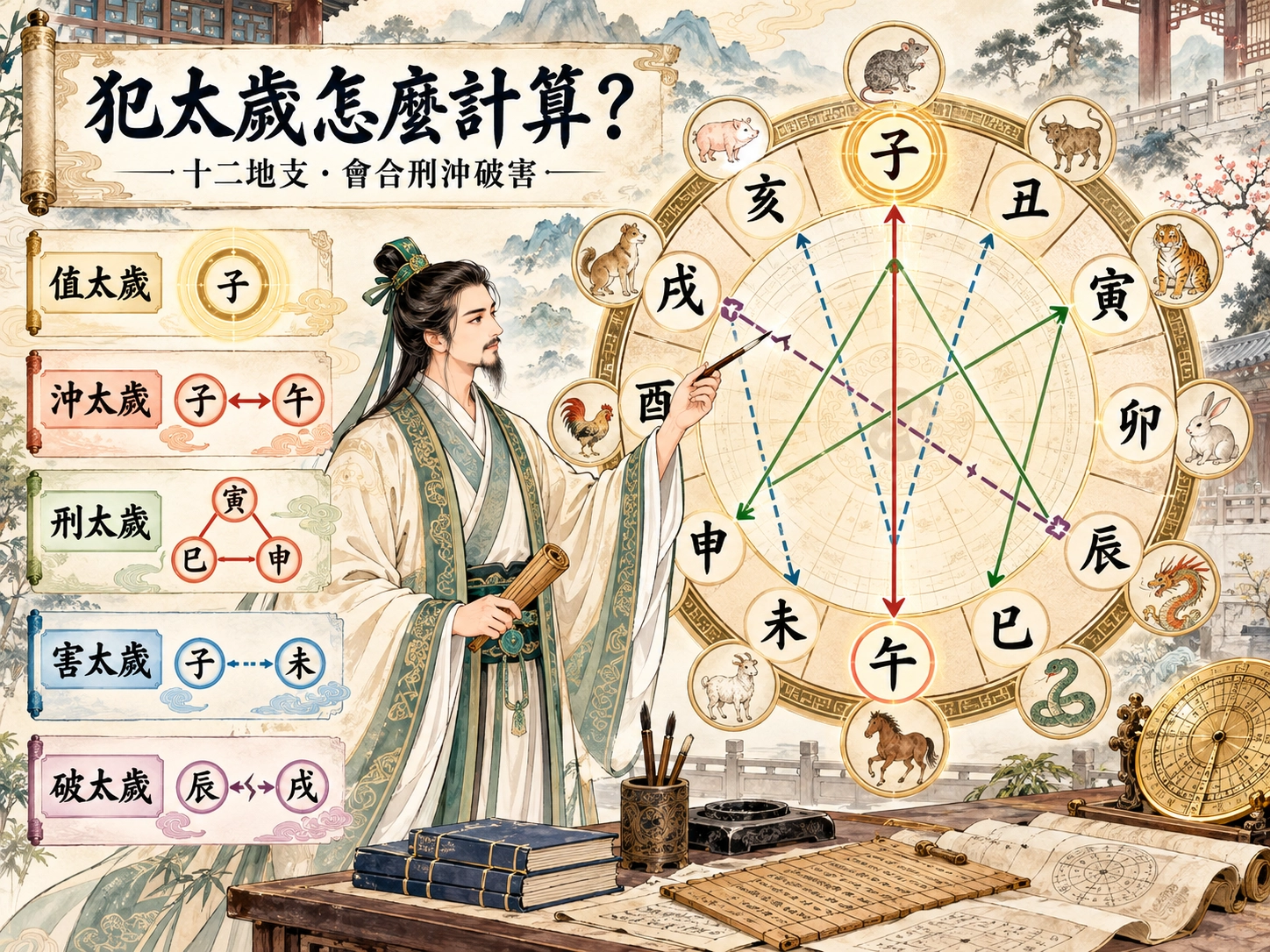 十二地支犯太歲關係圖
