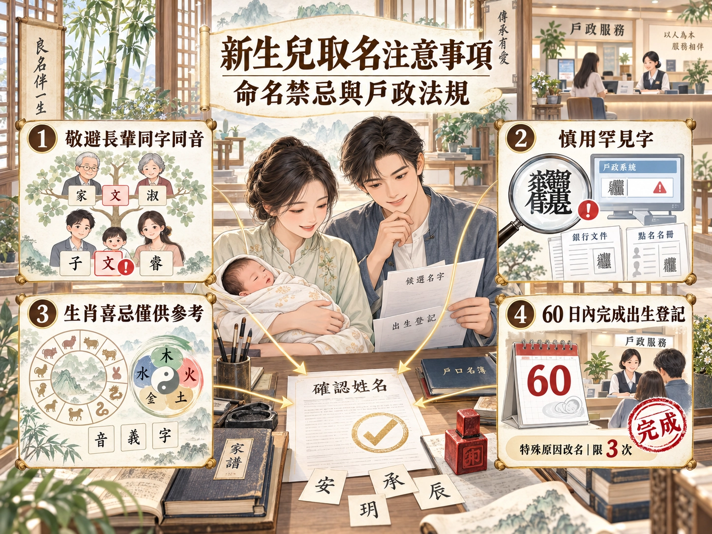 新生兒命名與戶政登記指南